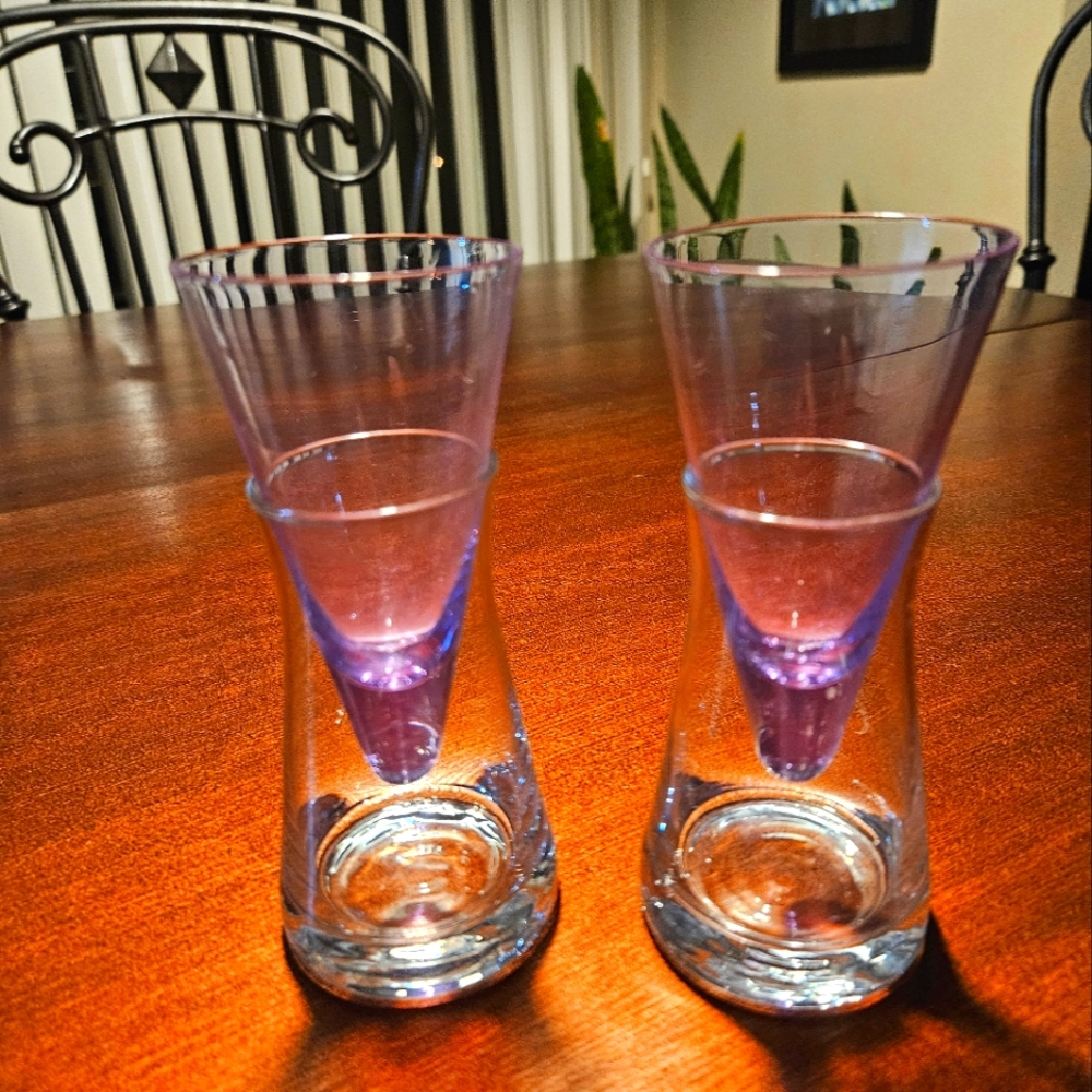 Lavender Shooters Chillers Shot Glass Set Vintage